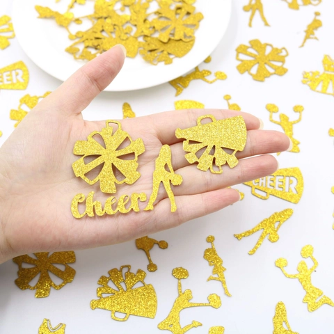 Glitter Cheerleading Confetti Double Sided Paper Cheerleader Silhouettes For Graduation Birthday Party Table Decorations