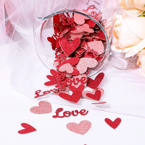 Coriandoli In Carta Luccicante Cuore E Love Rosso Rosa Decorazioni Per Tavolo Matrimonio San Valentino Festa
