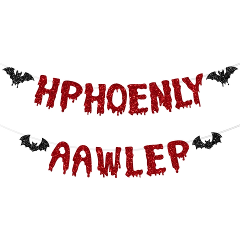 Halloween Fledermaus Banner Girlande Glitzer Buchstabe Hängende Dekoration Für Party Hintergrund Wand Deko Halloween Requisiten