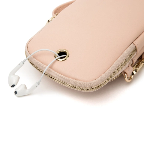 Damen Koreanisch Gesteppt PU-Leder Handytasche Crossbody Mit Doppelreißverschluss Kleine Vertikale Quadratische Schultertasche