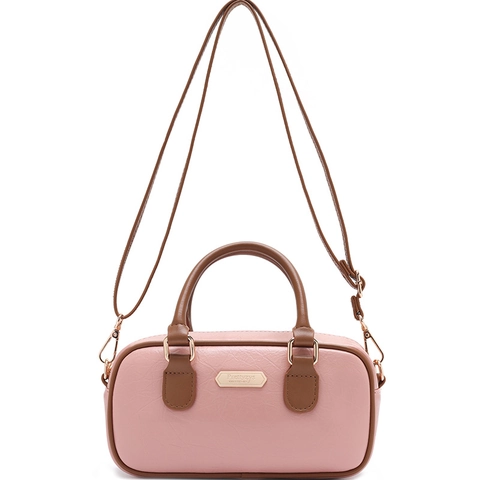 Bolso Boston De Mujer Cuero PU Color De Contraste Bolso De Bandolera Pequeño Vintage Multi Cremallera Bolso De Moda