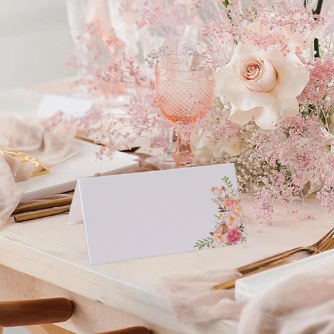 Segnaposti Per Matrimonio Floreali Carta Pieghevole Biglietto Da Visita Per Tavolo Decorazione Stile Europeo Festa
