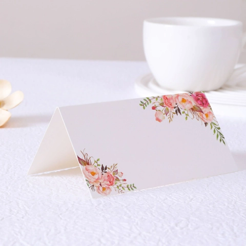 Segnaposti Per Matrimonio Floreali Carta Pieghevole Biglietto Da Visita Per Tavolo Decorazione Stile Europeo Festa