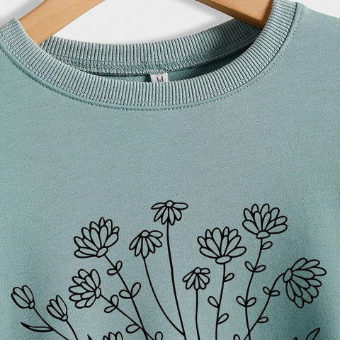 Women Sweatshirt Long Sleeve Crew Neck Cotton Blend Pullover Casual Streetwear Floral Book Print Reading Slogan Top
