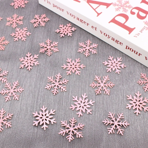 Rosa Glitzer Schneeflocke Konfetti Papier Tischdeko Für Weihnachten Winter Party Szene Dekoration Schimmerndes Ornament