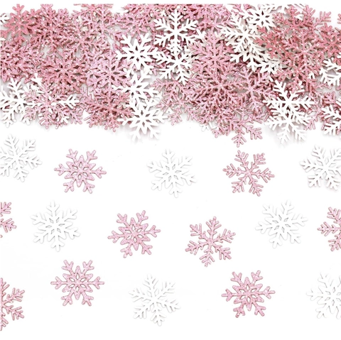 Confettis Flocons de Neige de Noël Flocons en Papier Pailleté pour Décoration de Table Fête de Noël Mariage Hivernal DIY Artisanat