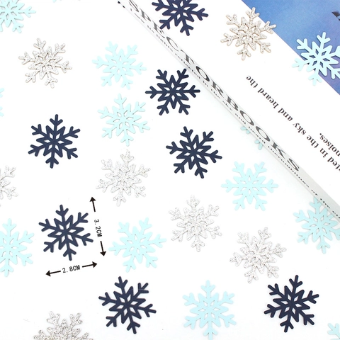 Coriandoli Fiocco Di Neve Carta Luccicante Per Decorazione Festa Di Natale E Inverno Blu E Argento