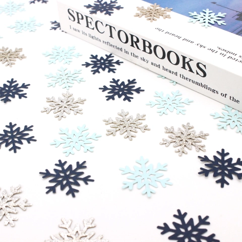 Snowflake Confetti Glitter Silver Blue Paper Sprinkles Christmas Party Table Decorations Winter Wonderland Holiday Decor
