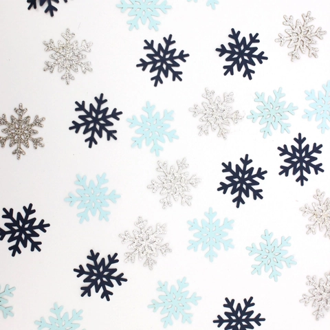 Snowflake Confetti Glitter Silver Blue Paper Sprinkles Christmas Party Table Decorations Winter Wonderland Holiday Decor