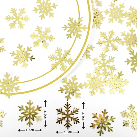 Gold Snowflake Confetti Metallic Paper Table Scatter For Christmas Winter Holiday Party Decorations Festive Ornament