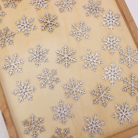 Confeti de Copo de Nieve con Purpurina Plateada para Decoración de Mesa de Navidad Copos de Nieve de Papel Fiesta Vacaciones
