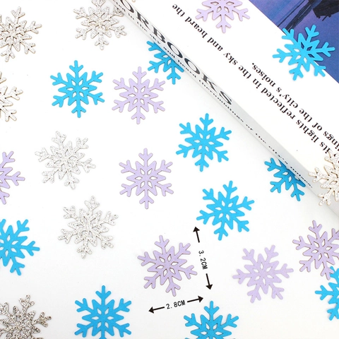 Confeti Copo De Nieve Navidad Papel Purpurina Decoraciones Invierno Mesa De Fiesta Manualidades Azul Púrpura Plata