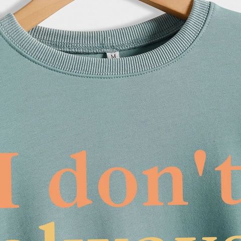 Sweat-Shirt Décontracté à Manches Longues et Col Rond pour Femmes en Mélange de Coton Imprimé Slogan Pullover I Don't Always Sing