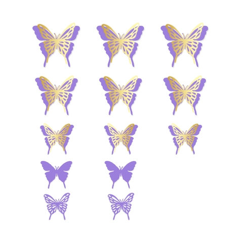 3D Butterfly Wall Stickers Double Layer Hollow Out Paper Decoration For Wedding Birthday Party Home Decor