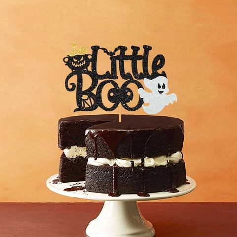 Halloween Little Boo Tortenaufsatz Glitzerpapier Geist Kürbis Dekoratives Plugin Für Geburtstagsparty Dessert Backen Dekoration