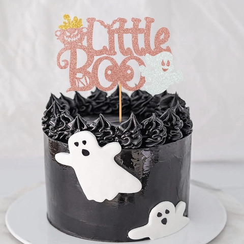 Halloween Little Boo Tortenaufsatz Glitzerpapier Geist Kürbis Dekoratives Plugin Für Geburtstagsparty Dessert Backen Dekoration