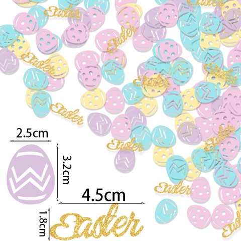 Easter Egg Confetti Paper Glitter Hollow Out Pastel Colors Party Table Decorations Desktop Ornaments Festive Celebration Supplies