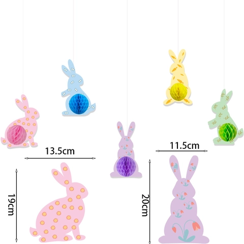Decorazioni Appese Coniglio Di Pasqua Ornamenti In Carta Nido D Ape Per Festa Soffitto Casa Design Stampati 3D