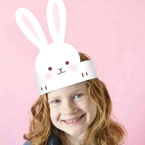 Cappelli da Festa in Carta a Forma di Coniglietto Pasquale per Bambini Cerchietti con Orecchie di Animali Decorazione