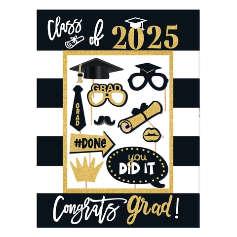 Accessori Foto Laurea Carta Cartone Cornice Decorazioni Mano Cerimonia Festa 2025 2026 Congratulazioni Cappello Occhiali Labbra Fiocco