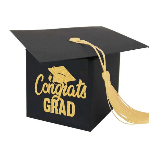 Graduation Cap Candy Box Cardboard Mortarboard Gift Box With Tassel For Party Decoration Congrats Grad Novelty