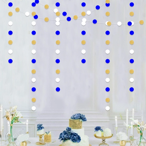 2026 Graduation Season Round Paper Garland Glitter Circle Dots Hanging Streamers For Party Decorations Classroom Backdrop Decor