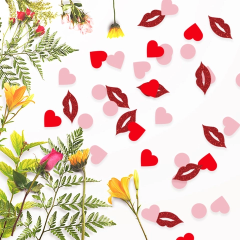 Valentijnsdag Hart Lip Confetti Papier Glitter Tafeldecoratie Voor Bruiloft Verjaardag Romantisch Feest