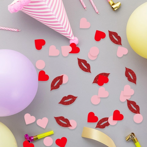 Valentijnsdag Hart Lip Confetti Papier Glitter Tafeldecoratie Voor Bruiloft Verjaardag Romantisch Feest