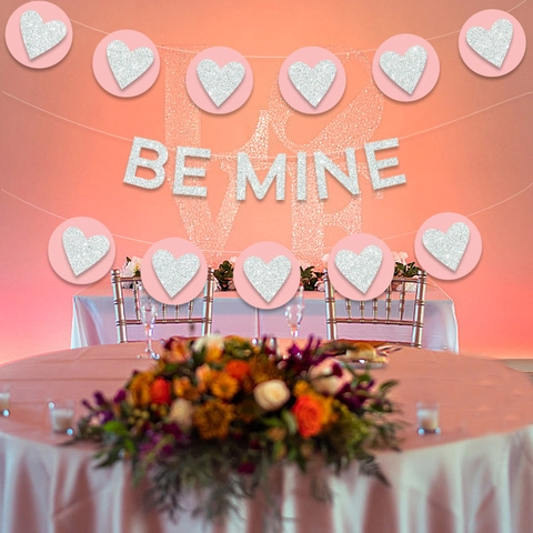 Banner Di San Valentino Be Mine Ghirlanda Di Cuore Glitterato Per Matrimonio Proposta Anniversario Decorazione Di Festa Romantica