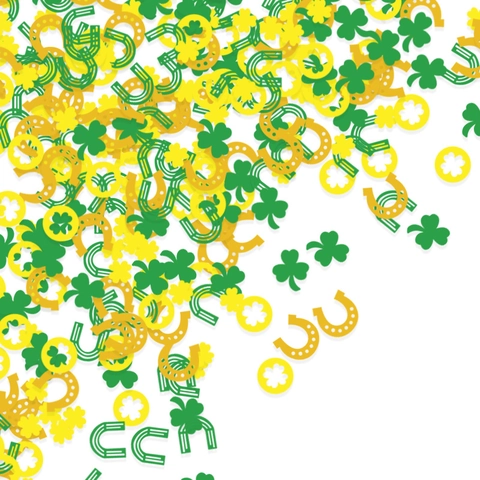 Confettis de Décoration Saint-Patrick Trèfle Vert Chapeau Fer à Cheval Lettre Paillettes Pour Décoration de Table Fête Irlandaise
