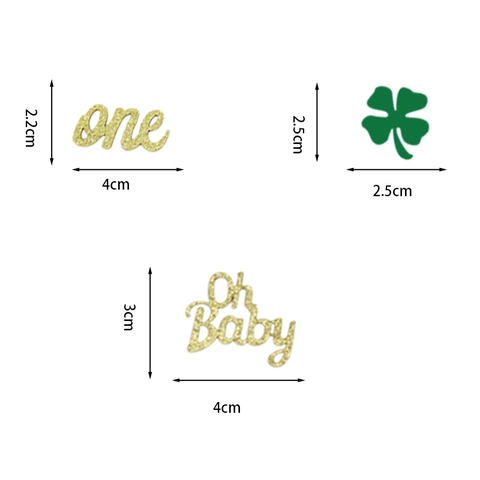 St Patrick Day Decorazioni Per Feste Glitter Oro One Oh Baby Trifoglio Carta Confetti Tavolo Scatters Per Eventi Di Compleanno