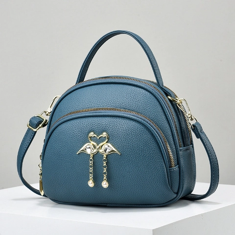 Bolso De Hombro Para Mujer PU Patrón Lychee Decoración Flamenco Perla Artificial Multi Compartimiento Elegante Bolso De Mano