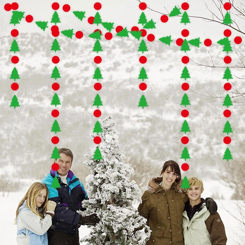 Ghirlanda Di Natale Decorazione In Cartoncino Glitterato Banner Per Feste Renna Campana Albero Ornamenti Di Sfondo