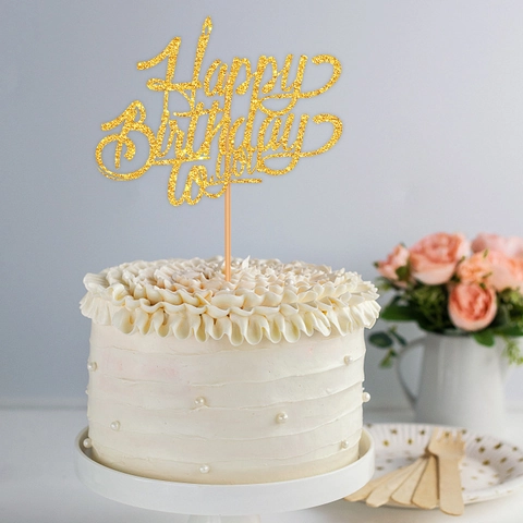 Gold Glitzer Happy Birthday Kuchendeko Für Party Nachtisch Tisch Dekoration Kuchenstecker Geburtstag Party Deko Zubehör