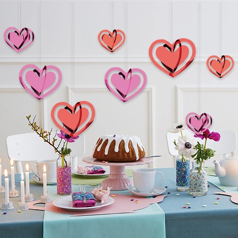 Decorazioni Da Appendere A Cuore Cavo 3D Carta Ornamenti A Cuore Doppio Strato Per San Valentino Matrimonio Festa