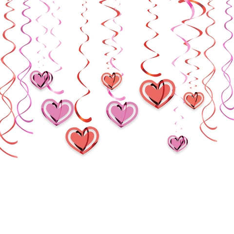 Decorazioni Appese A Cuore Spirale In Plastica PVC Per San Valentino Matrimonio Festa Soffitto