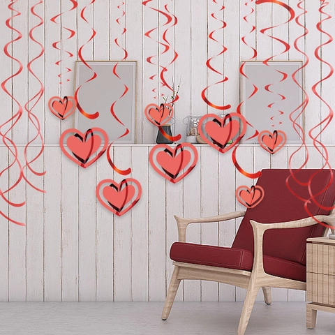 Decorazioni Appese A Cuore Spirale In Plastica PVC Per San Valentino Matrimonio Festa Soffitto