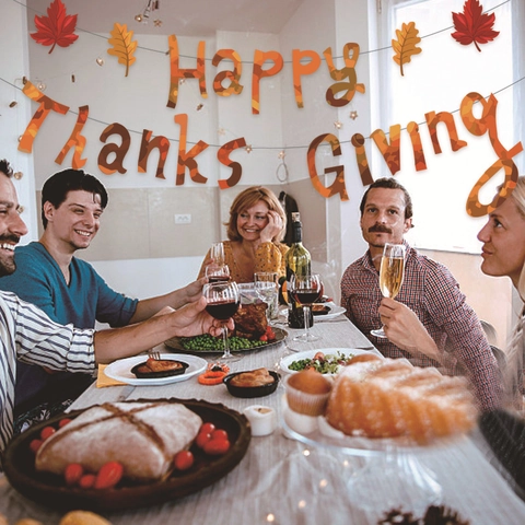 Banner Happy Thanksgiving In Carta Ghirlanda Foglie Di Acero Decorazioni Per Feste Autunnali Da Appendere Parete