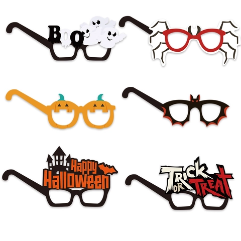 Halloween Deko Brillen Papier Kürbis Geist Fledermaus Spinne Foto Requisiten Partyzubehör Dekoration Lustige Brille
