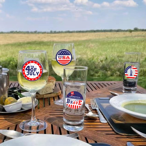 USA Independence Day Round Stickers Self Adhesive Labels 4th Of July Decoration For Envelope Seal Party Gifts Stickers