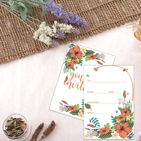 Cartes D'invitation Florales Carton Double Face Pour Mariage Fête Événement Célébration Informations À Remplir RSVP