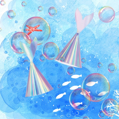 Meerjungfrauenflosse Geburtstagshut Glitzer Laser Papier Partyhut Für Kinder Ozean Thema Feier Fotografie Requisiten Kopfschmuck