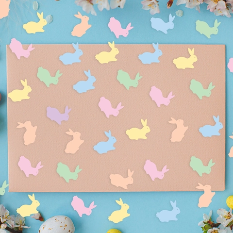 Confettis de Pâques Lapin Fleur Œuf Couleurs Macaron Papier Confettis pour Table pour Fête Vacances Célébration Événement Décoration