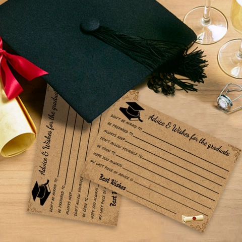 Graduation Party Advice And Wishes Cards Kraft Paper For The Graduate Celebration Keepsake School Supplies
