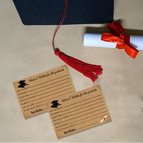 Graduation Party Advice And Wishes Cards Kraft Paper For The Graduate Celebration Keepsake School Supplies