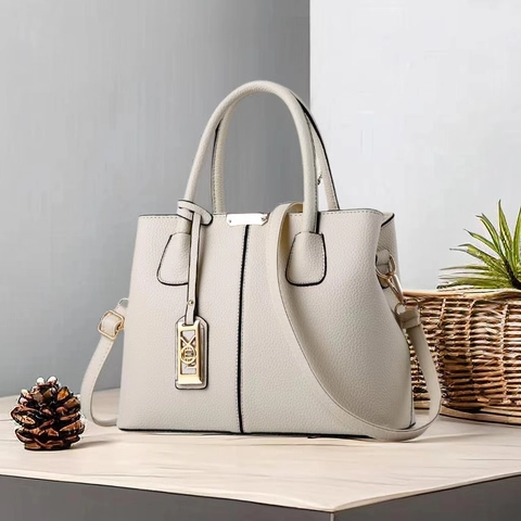 Women Large PU Leather Handbag Fashion Litchi Pattern Shoulder Crossbody Bag Trendy Tote Bag For Daily Commuting Office