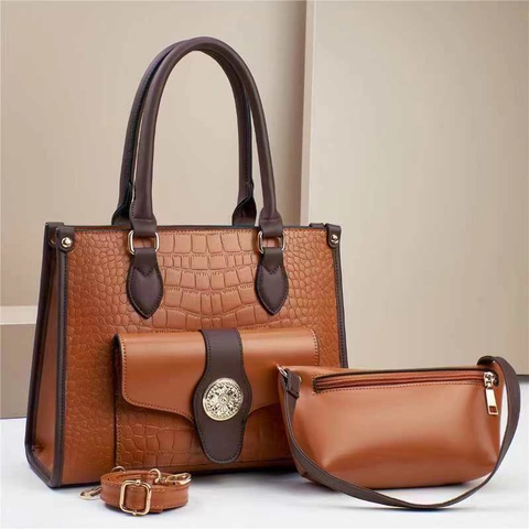Damen Krokodilmuster Tote Bag Große Kapazität PU Leder Handtasche Mit Kleiner Tasche Schulter Umhängetasche Für Büro Alltag
