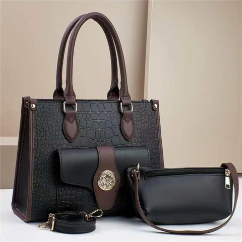Damen Krokodilmuster Tote Bag Große Kapazität PU Leder Handtasche Mit Kleiner Tasche Schulter Umhängetasche Für Büro Alltag