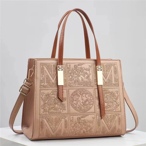 Luxus Bestickte PU Leder Handtasche Für Damen Mode Blume Vogel M Muster Umhängetasche Mit Verstellbarem Schultergurt