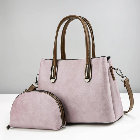 Sacs À Main En Cuir PU Pour Femmes Ensemble De Sacs Assortis Vintage Texture Grand Fourre-tout Et Pochette Sac À Épaule Chic